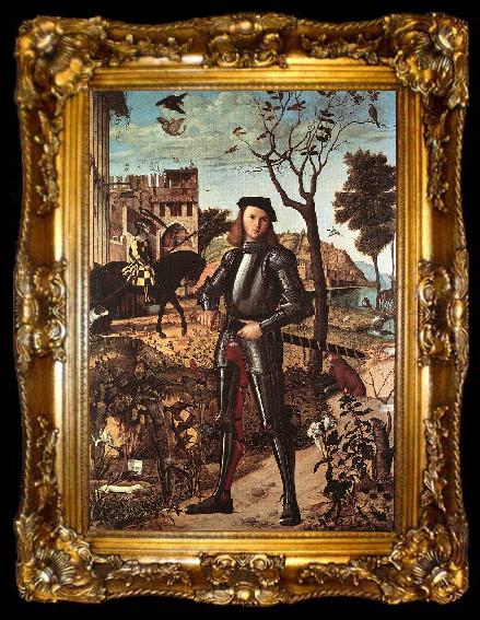 framed  CARPACCIO, Vittore Portrait of a Knight dsfg, ta009-2